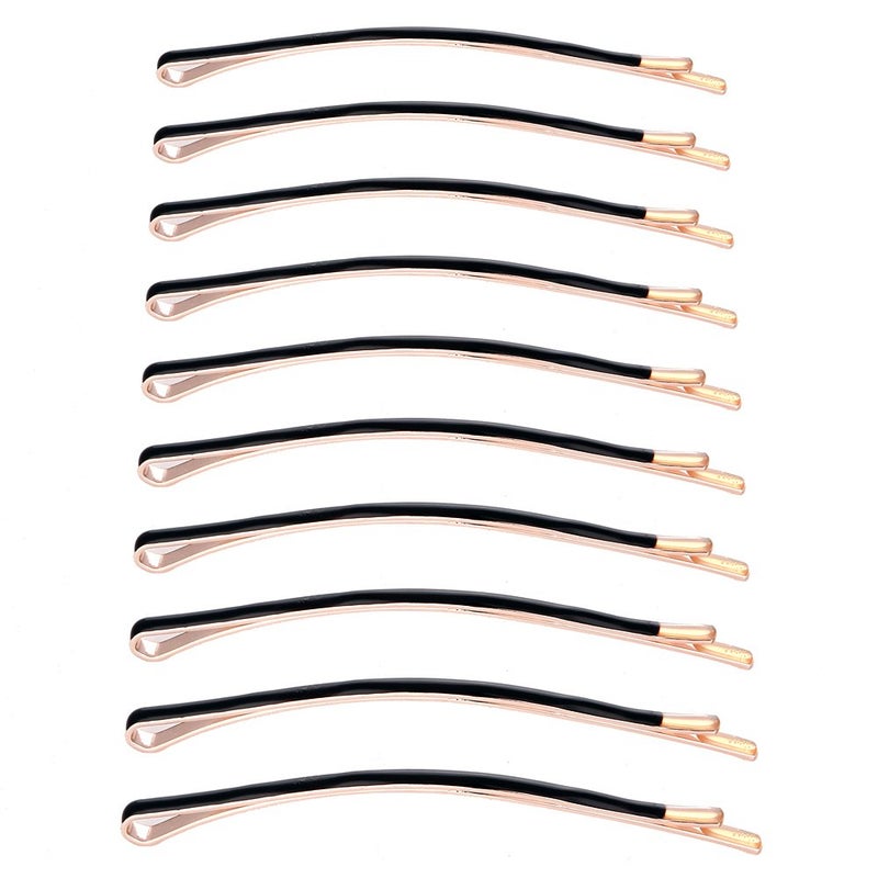 LONEEDY Yishenyishi Pack of 10 Curved Jumbo Bobby Pins,Hair Clips (Black-10pcs) - Image 1